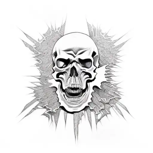 metallica album covers mixed with a hoodded skull tattoo design idea