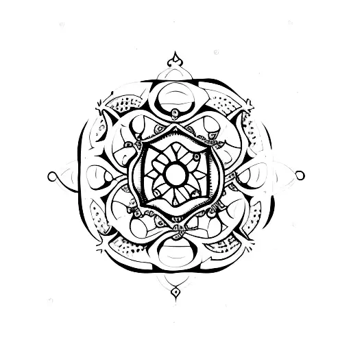 Black and white, karma tattoo design idea