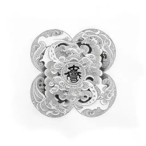 Black and white, karma, yin and yang tattoo design idea