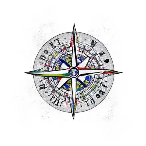 Viking compass tattoo design idea