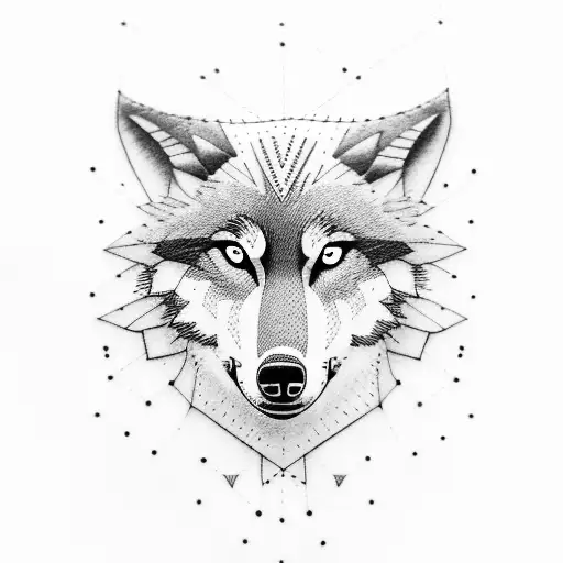 A wolf representing mental strength and resilience tattoo design idea