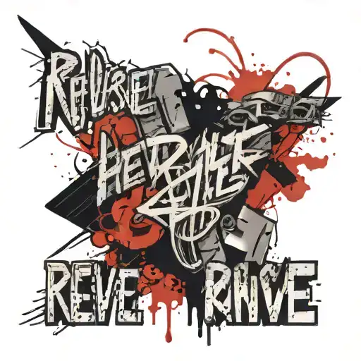 graffity styled with inscription "reverse sign" tattoo design idea
