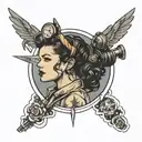fallout pinup girl  tattoo design idea