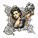 fallout pinup girl  tattoo design idea