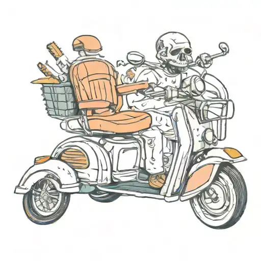cigarette and mobility scooter  tattoo design idea
