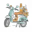 cigarette and mobility scooter  tattoo design idea