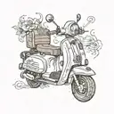 cigarette and mobility scooter  tattoo design idea