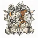 stoic virtues tattoo design idea