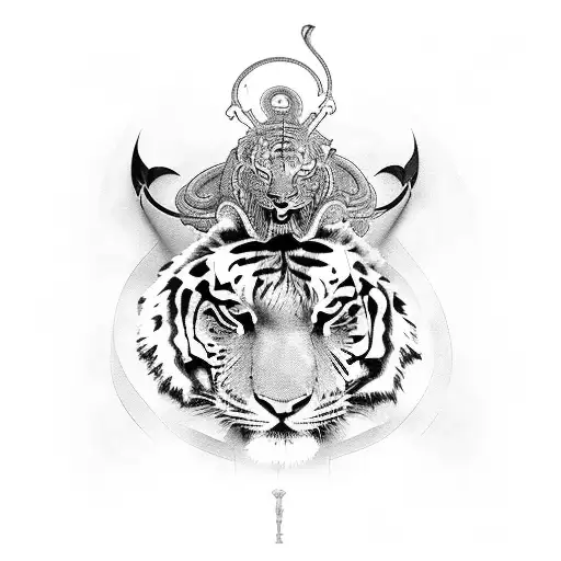 fenix and tiger tattoo design idea