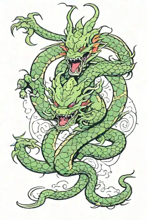 Shenron and Dragon balls tattoo design idea