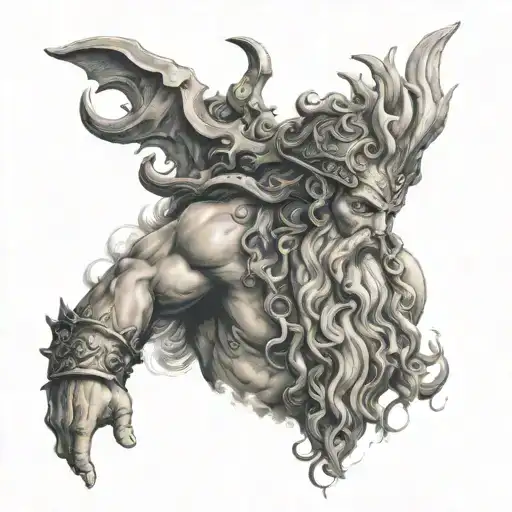 god poseidon tattoo design idea
