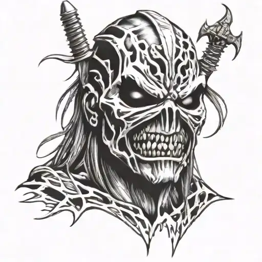 eddie iron maiden Face tattoo design idea