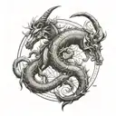 zodiac symbol of capricorn and scorpio tattoo design idea