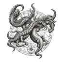 zodiac symbol of capricorn and scorpio tattoo design idea