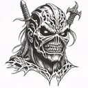 eddie iron maiden Face tattoo design idea