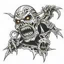 eddie iron maiden Face tattoo design idea