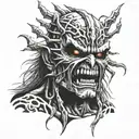 eddie iron maiden Face tattoo design idea
