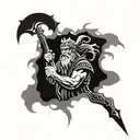 warrior man poseidon god tattoo design idea