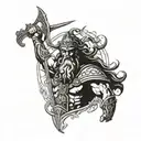 warrior man poseidon god tattoo design idea