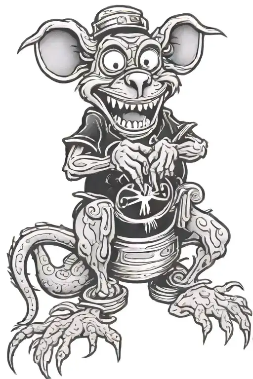 rat fink tattoo design idea