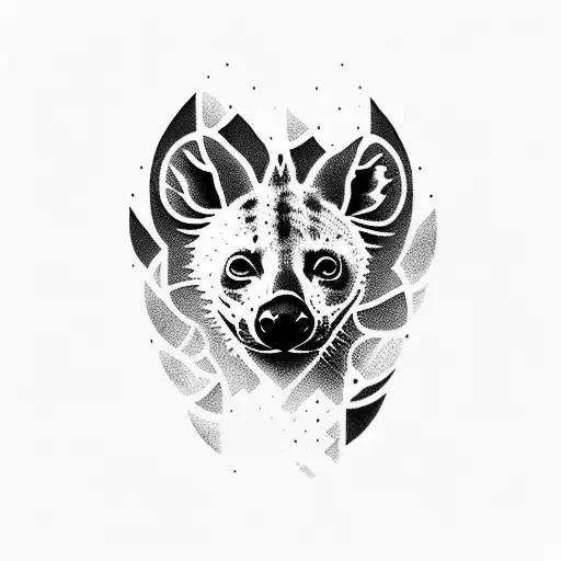 full body hyena back piece tattoo design idea
