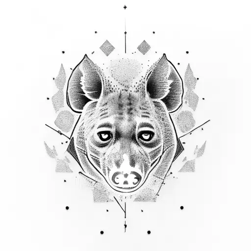full body hyena back piece tattoo design idea