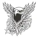eagle skull shadow tattoo design idea