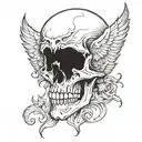 eagle skull shadow tattoo design idea