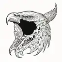 eagle skull shadow tattoo design idea