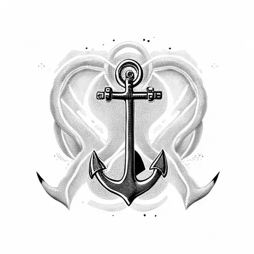 Anchor with a mouse whose tail is the rope tattoo design idea