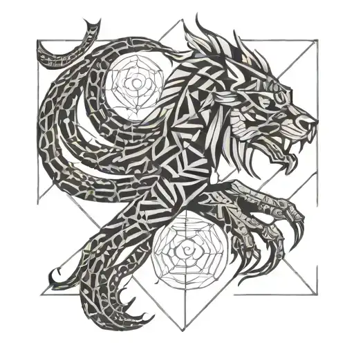 scorpio and leo zodiac sign tattoo design idea