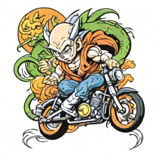 dragon ball and car tattoo design idea