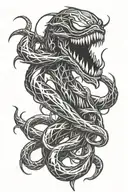 venom-style lines tattoo design idea