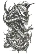 venom-style lines tattoo design idea