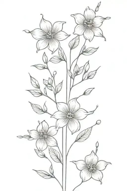 dainty flowers on spine  tattoo design idea