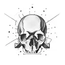 SKULL WITH ELECTRONIC CIRCUITS IN THE HALF OF THE FACES tattoo design idea