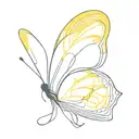 butterfly blue wing yellow wing down syndrome awareness tattoo design idea