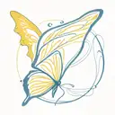 butterfly blue wing yellow wing down syndrome awareness tattoo design idea