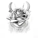 roses with lamb and king and queen crowns  tattoo design idea