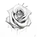 roses with lamb and king and queen crowns  tattoo design idea