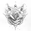 roses with lamb and king and queen crowns  tattoo design idea