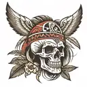 skull Native American tattoo design idea