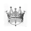 king and queen crowns tattoo design idea