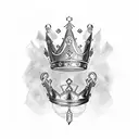 king and queen crowns tattoo design idea