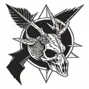 buck skull arrow tattoo design idea