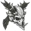 buck skull arrow tattoo design idea