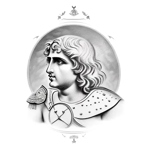 Alexander the Great on horseback tattoo design idea