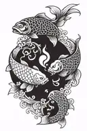 yin yang koi fish tattoo design idea