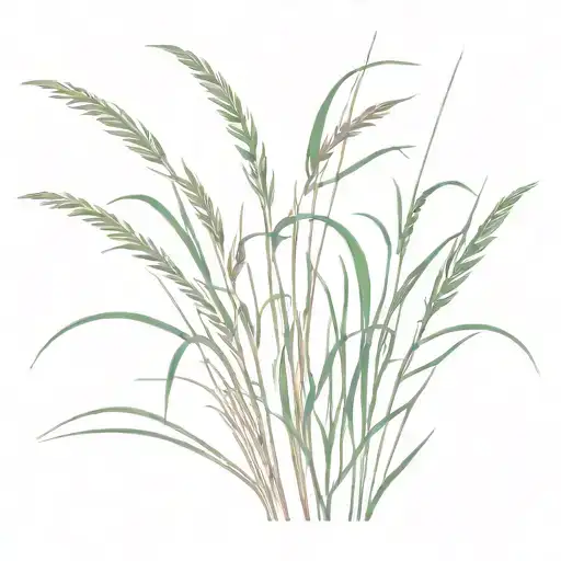 coastal dune grass 5 sprigs tattoo design idea