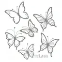 3 small minimalist butterflies with sparkles tattoo design idea